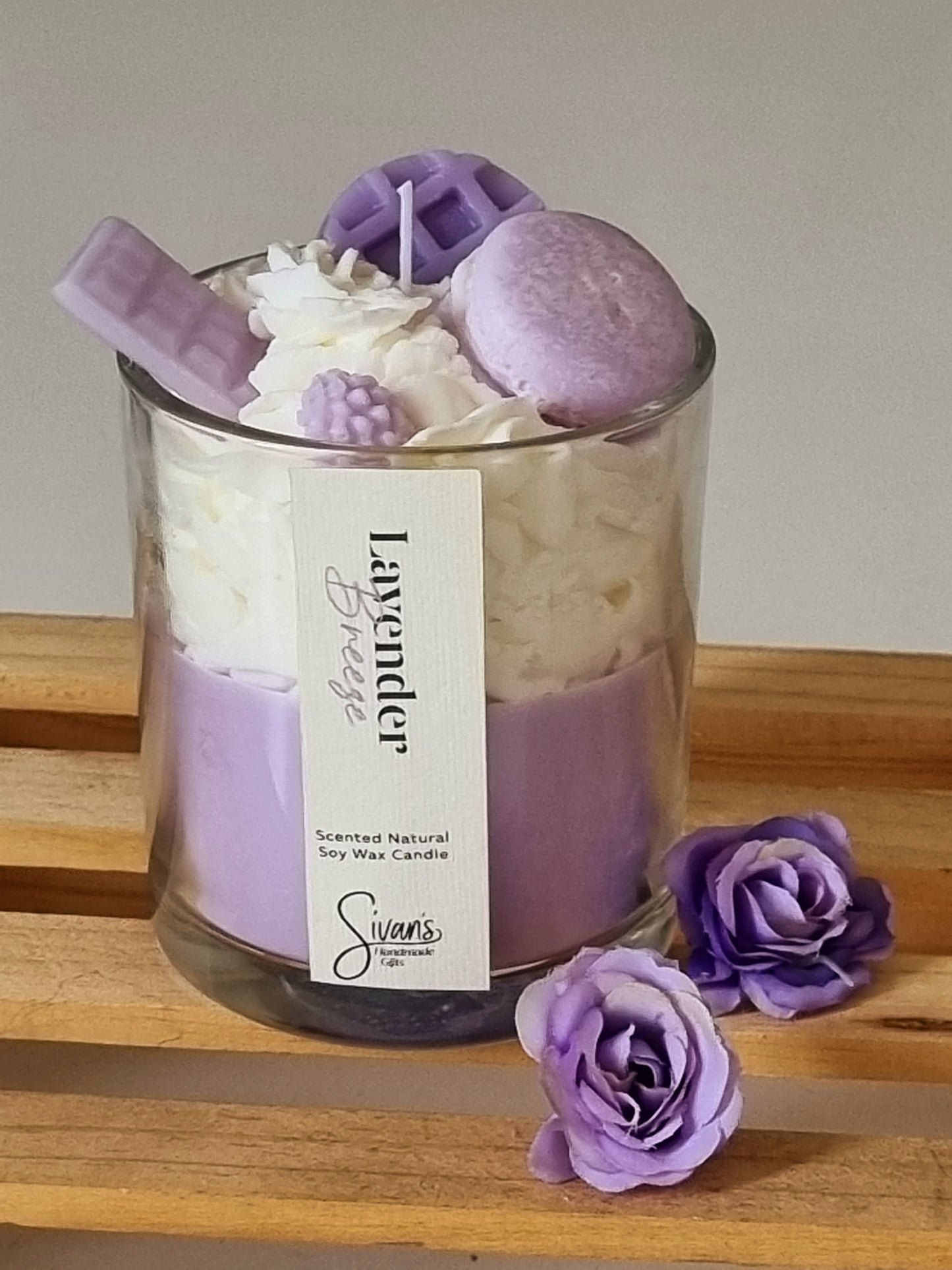 Lavender scented soy candle