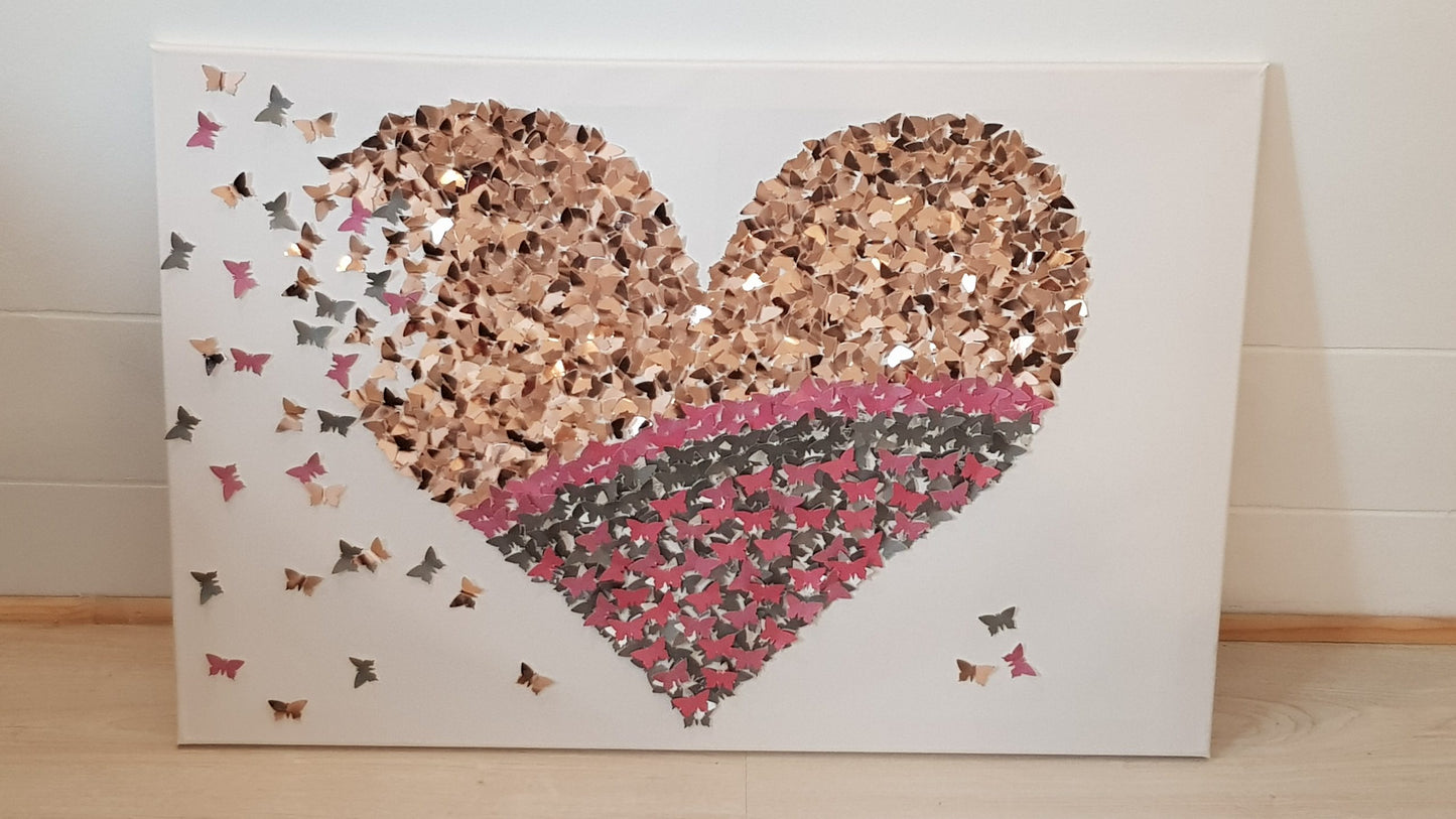 3D butterfly heart in frame