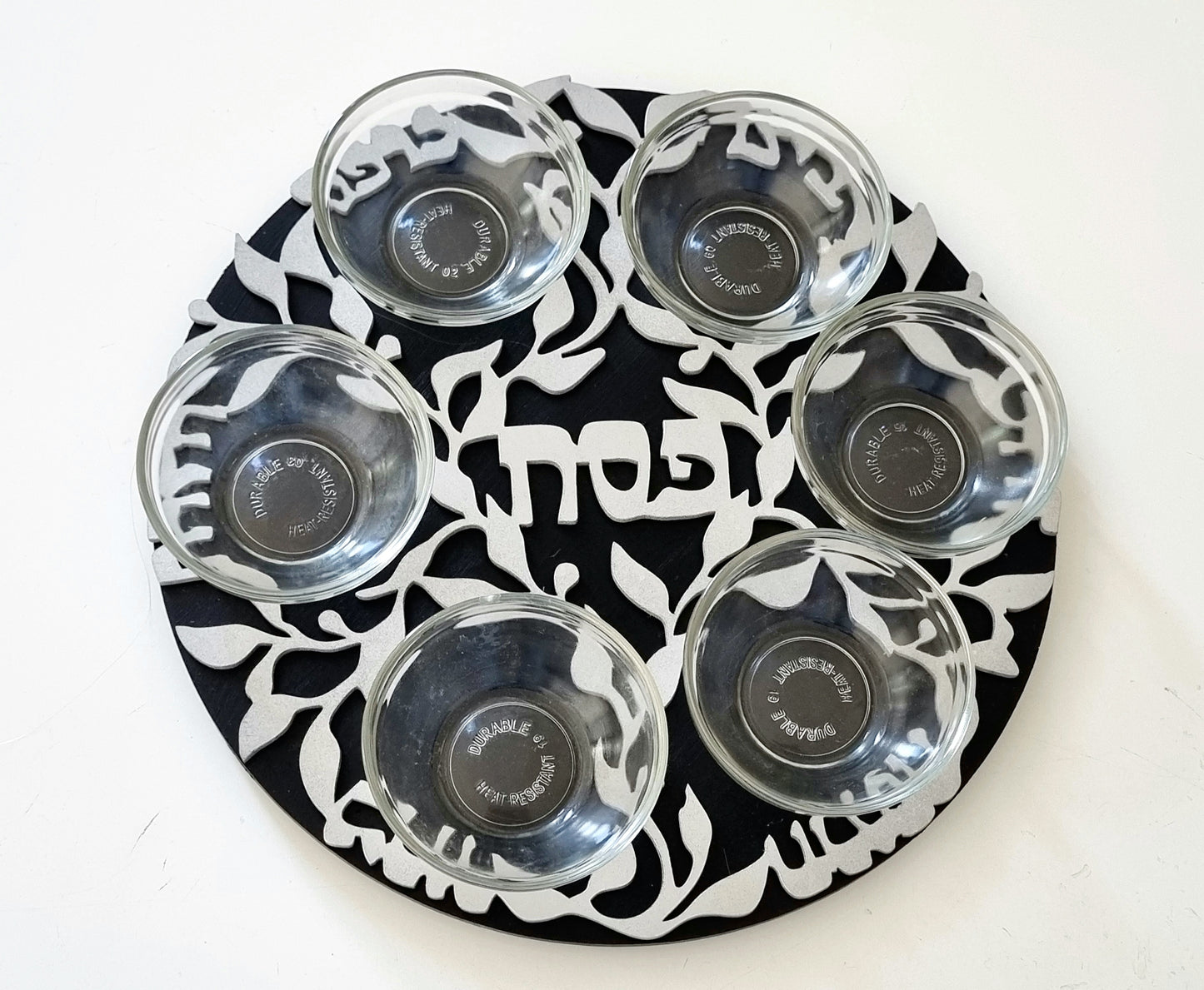 Seder plate with laser cut design
