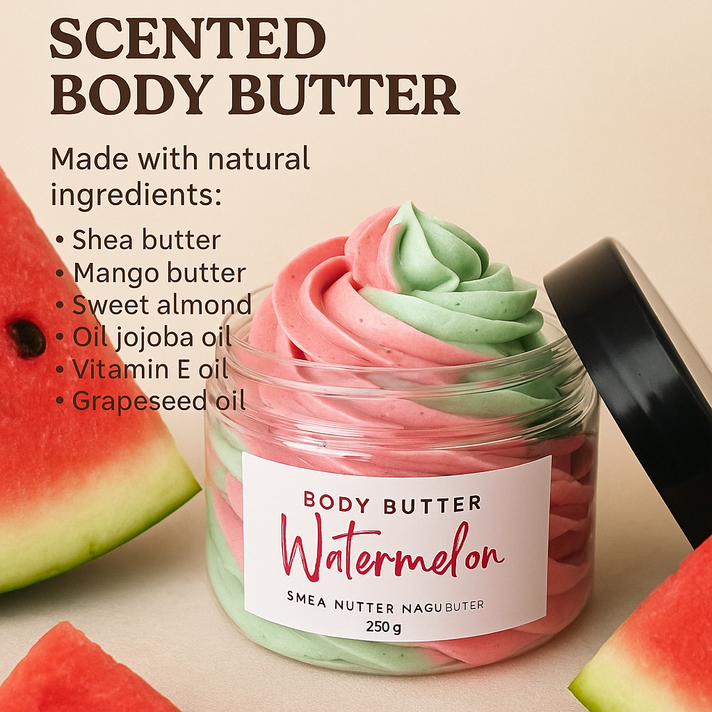 Whipped Watermelon Body Butter (green and pink)