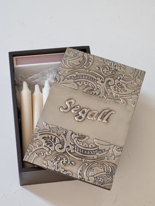 Candle box with candles and matches