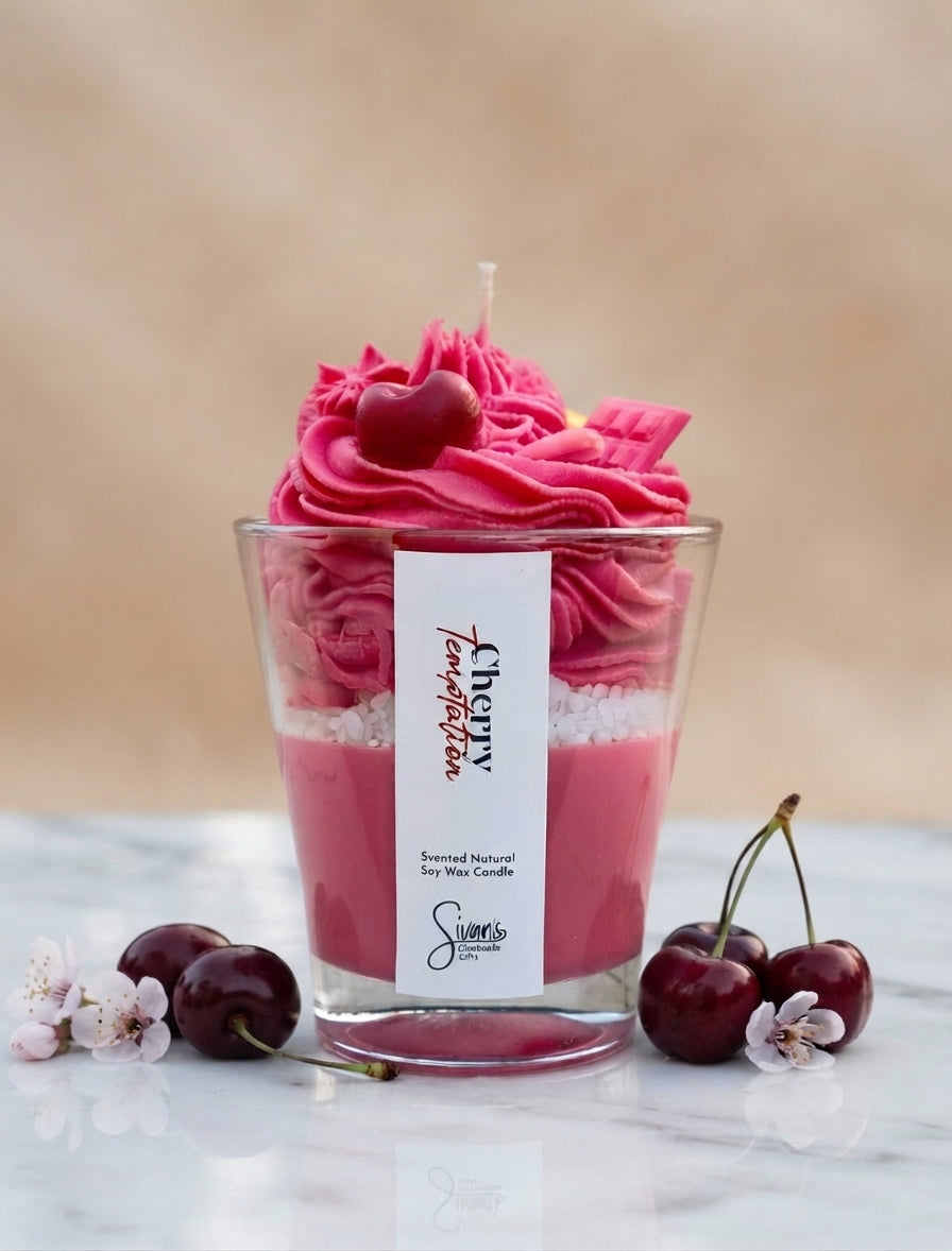 Cherry temptation soy scented candle