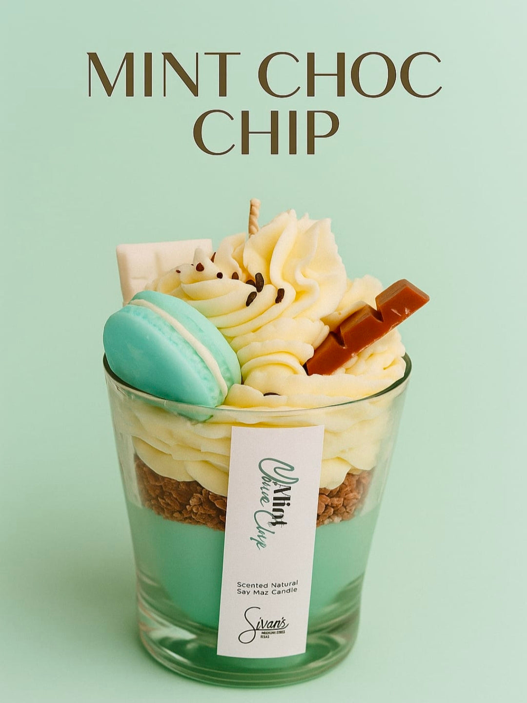 Peppermint crisp scented soy candle