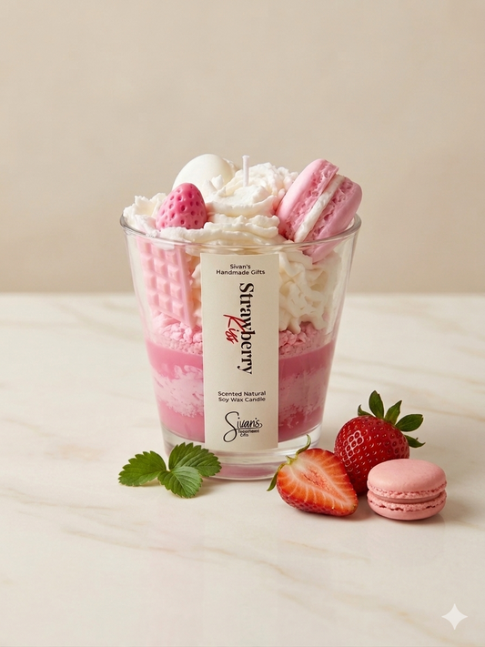 Strawberry scented soy candle
