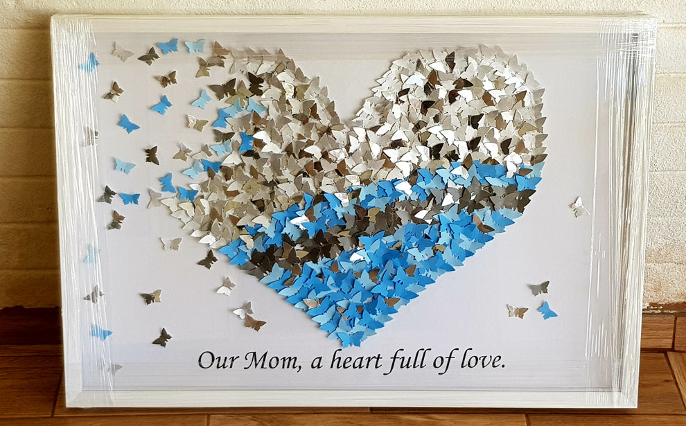 3D butterfly heart in a frame – Sivan's Handmade gifts